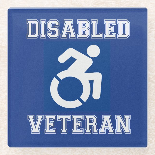 Posavasos De Vidrio Veterano discapacitado (Anverso)