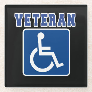 Posavasos De Vidrio Veterano discapacitado discapacitado