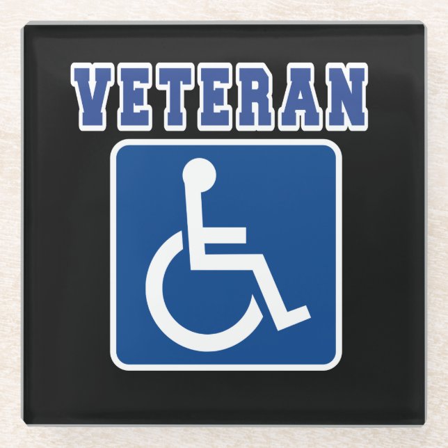 Posavasos De Vidrio Veterano discapacitado discapacitado (Anverso)