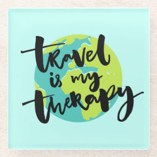 Posavasos De Vidrio Viajar es mi terapia