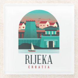 Posavasos De Vidrio Viaje de cosecha del clásico Rijeka Croatia