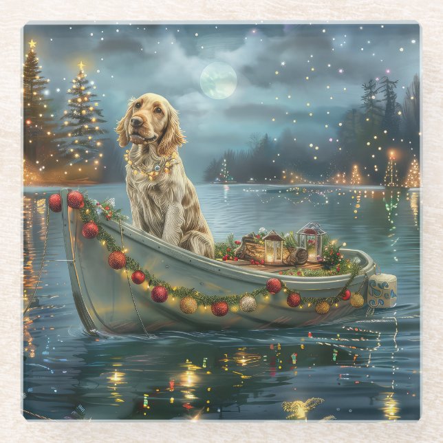 Posavasos De Vidrio Viaje festivo para Navidades de Inglaterra (Anverso)