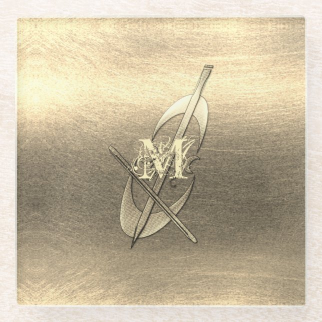 Posavasos De Vidrio Vibe de temporada de vacaciones de oro (Anverso)