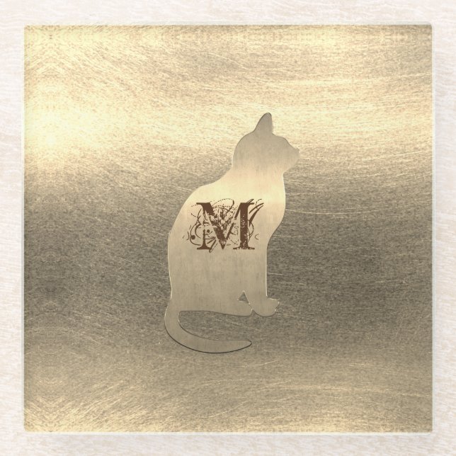 Posavasos De Vidrio Vibe de temporada de vacaciones de oro (Anverso)