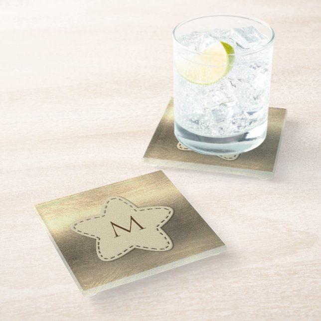 Posavasos De Vidrio Vibe de temporada de vacaciones de oro (Angular)