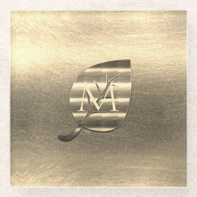 Posavasos De Vidrio Vibe de temporada de vacaciones de oro (Anverso)