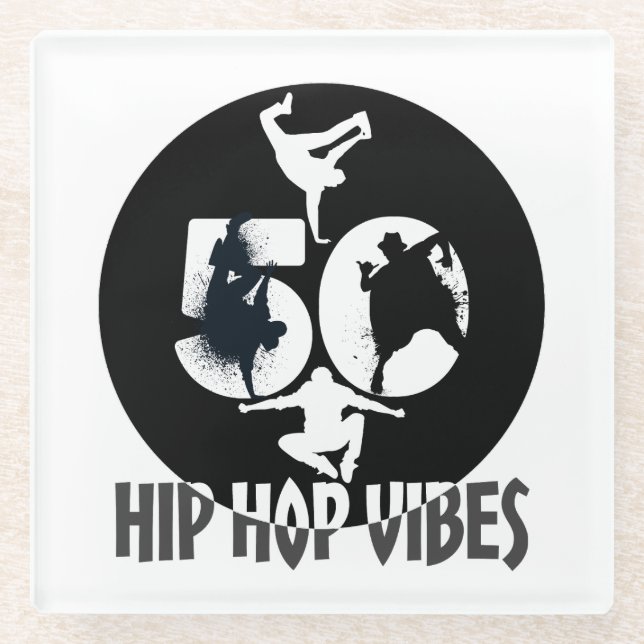 Posavasos De Vidrio Vibes Hip Hop (Anverso)