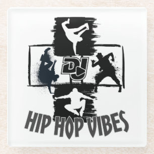 Posavasos De Vidrio Vibes Hip Hop 2.w