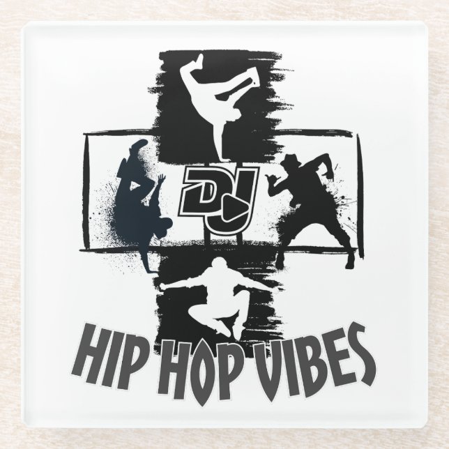 Posavasos De Vidrio Vibes Hip Hop 2.w (Anverso)