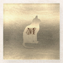 Posavasos De Vidrio Vibración de temporada festiva dorada