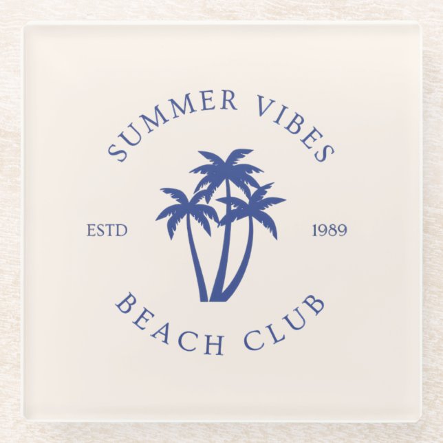 Posavasos De Vidrio Vibraciones de Verano (Anverso)