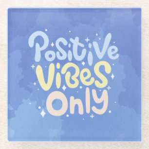 Posavasos De Vidrio Vibraciones Positivas Solo