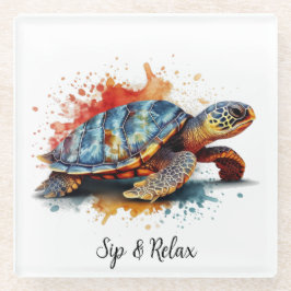 Posavasos De Vidrio Vibrant Voyager, personalizado