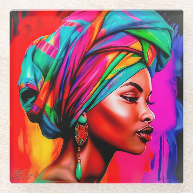 Posavasos De Vidrio Vibrante serie de belleza 1 (Anverso)