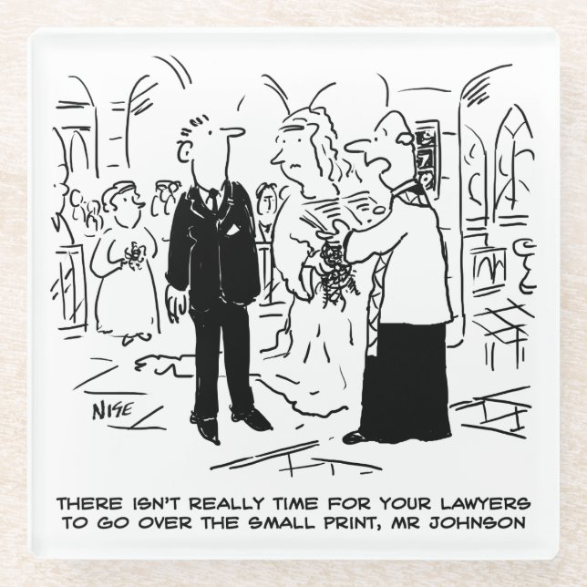 Posavasos De Vidrio Vicar, Boda del Servicio de la Iglesia, dice no a  (Anverso)