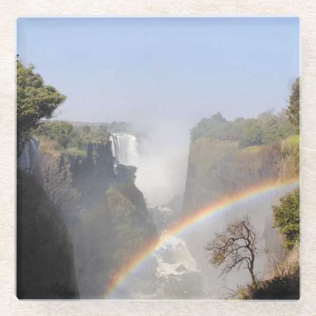 Posavasos De Vidrio Victoria Falls Rainbow (Anverso)