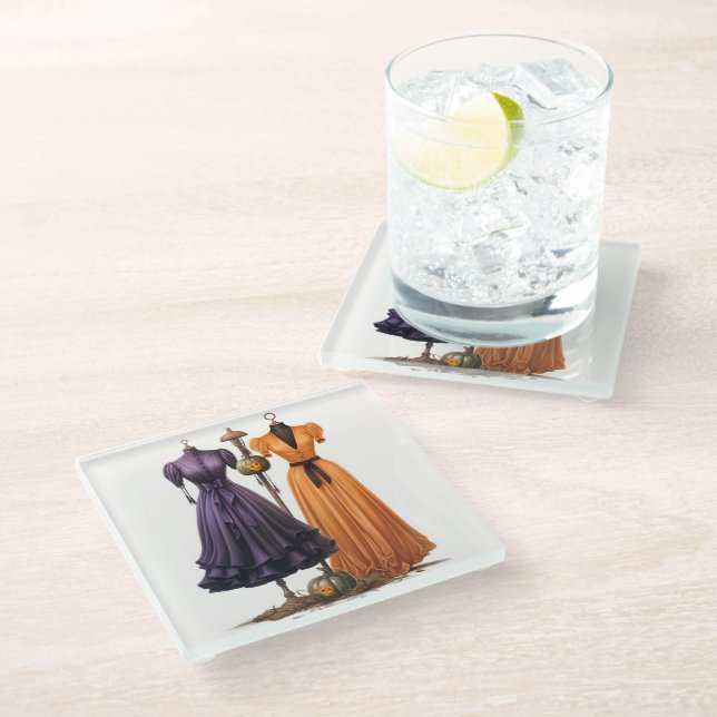 POSAVASOS DE VIDRIO VICTORIAN HALLOWEEN CLOTHING (Angular)
