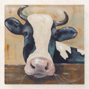 Posavasos De Vidrio Vida de granja - Gunther the Cow