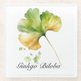 Posavasos De Vidrio Vida herbal: personalizable Ginkgo Biloba