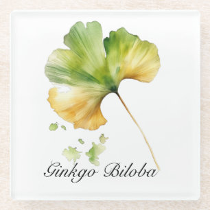 Posavasos De Vidrio Vida herbal: personalizable Ginkgo Biloba