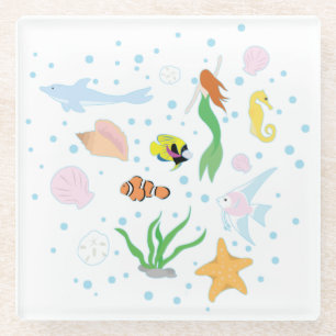 Posavasos De Vidrio Vida marina