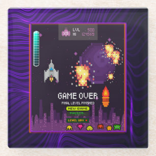 Posavasos De Vidrio Videogaming Purple