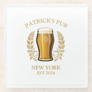 Posavasos De Vidrio Vidrio de cerveza Rótulo de pub personalizado con 
