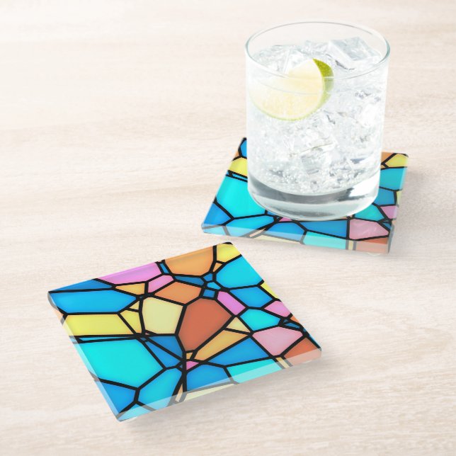 Posavasos De Vidrio Vidrio de Color Lite (Angular)