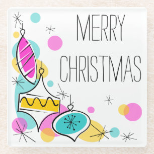 Posavasos De Vidrio Vidrio de la esquina de los Navidades de los baubl