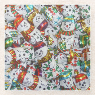 Posavasos De Vidrio Vidrio de montaña rusa dulce para Snowmen