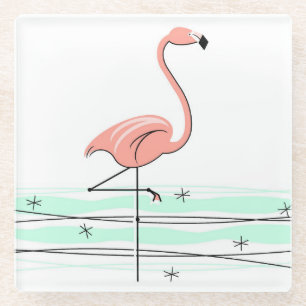 Posavasos De Vidrio Vidrio de montaña rusa Flamingo