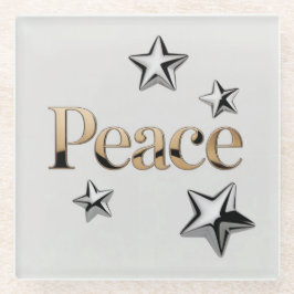 Posavasos De Vidrio Vidrio Estrellado Cojín de Paz Cuadrado