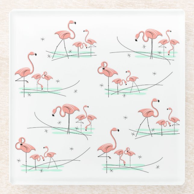 Posavasos De Vidrio Vidrio Flamingo Ocean Multi Coaster (Anverso)