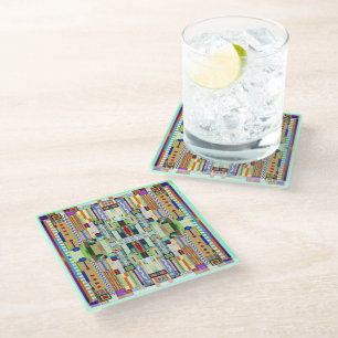 Posavasos De Vidrio Vidrio manchado Art Deco 2