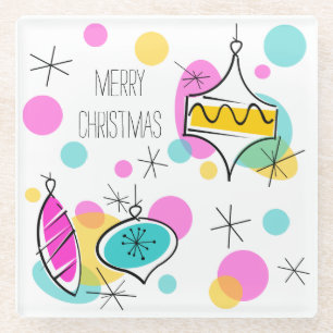 Posavasos De Vidrio Vidrio retro Tree Baubles Navidades