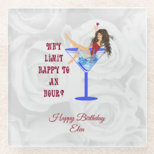 Posavasos De Vidrio Vidrio Y Chica