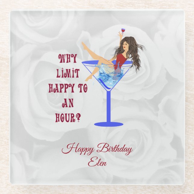 Posavasos De Vidrio Vidrio Y Chica (Anverso)