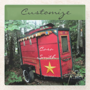 Posavasos De Vidrio Vieja caravana de remolques gitanos Thunder_Cove