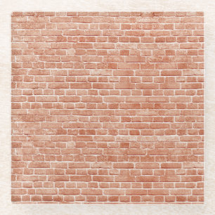 Posavasos De Vidrio Vieja textura de pared de ladrillo rojo.
