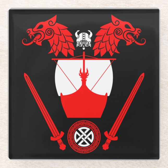 Posavasos De Vidrio Viking danés (Anverso)