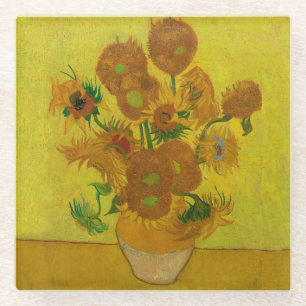 Posavasos De Vidrio Vincent Van Gogh 15 girasoles Pintura