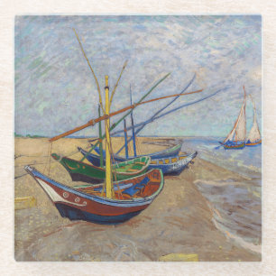 Posavasos De Vidrio Vincent van Gogh - Barcas de Pesca en la Playa
