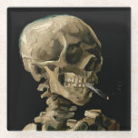 Posavasos De Vidrio Vincent van Gogh - Calavera con cigarrillo en llam<br><div class="desc">Cabeza de un Skeleton con un cigarrillo en llamas / Calavera con cigarrillo en llamas / Crane de squelette fumant une cigarrillo - Vincent van Gogh,  1885</div>