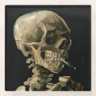 Posavasos De Vidrio Vincent van Gogh - Cráneo con cigarrillo encendido