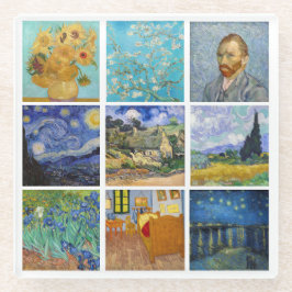 Posavasos De Vidrio Vincent Van Gogh - Cuadrícula de obras maestras