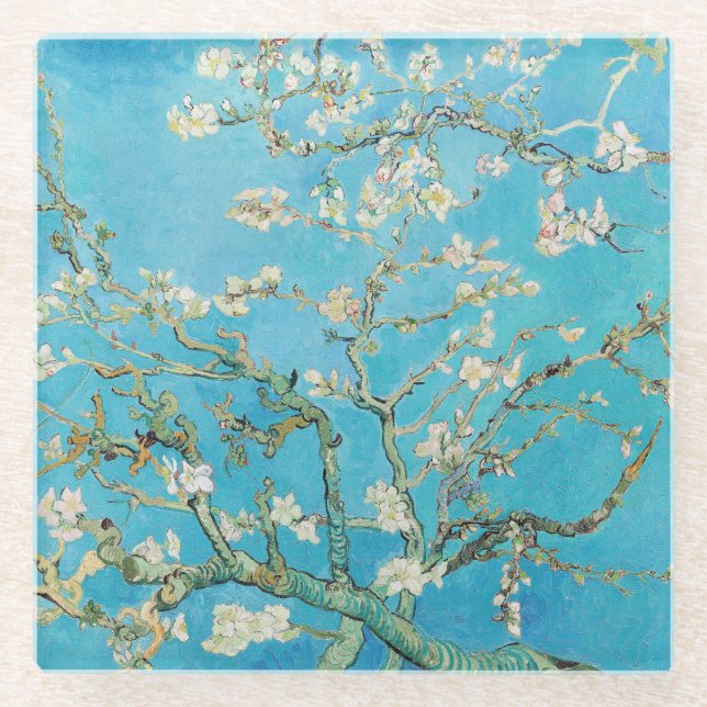 Posavasos De Vidrio Vincent van Gogh - Flor de Almendro (Anverso)