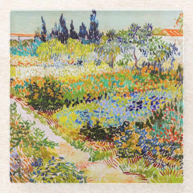 Posavasos De Vidrio Vincent van Gogh - Jardín de Arles (Anverso)