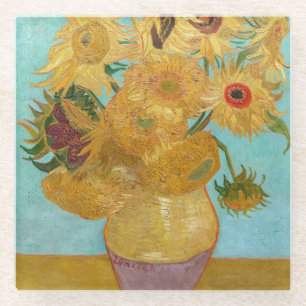 Posavasos De Vidrio Vincent Van Gogh - Jarrón con doce girasoles