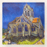 Posavasos De Vidrio Vincent van Gogh - La Iglesia de Auver<br><div class="desc">Iglesia de Auvers / l'Eglise à Auvers-sur-oise por Vincent Van Gogh en 1890</div>