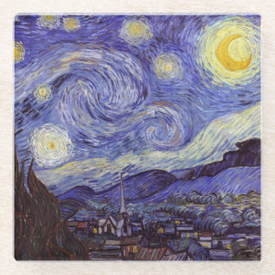 Posavasos De Vidrio Vincent Van Gogh Starry Night Vintage Bella Artes
